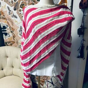 89th & Madison Pink and White Striped Wrap